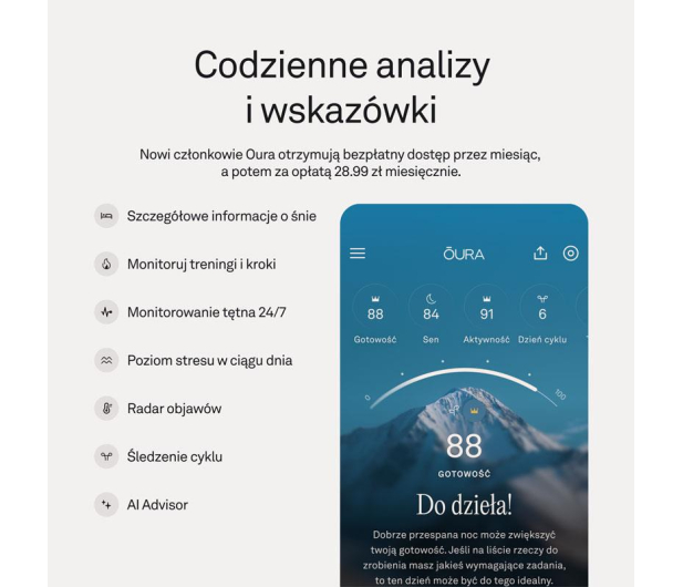 Oura Ring 5 Czarny matowy (rozmiar 6) - 1608567 - zdjęcie 4